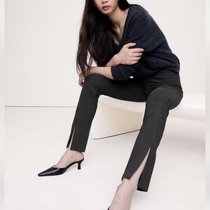 BP Jeans - black wash pull on stretch with front seam/split hem